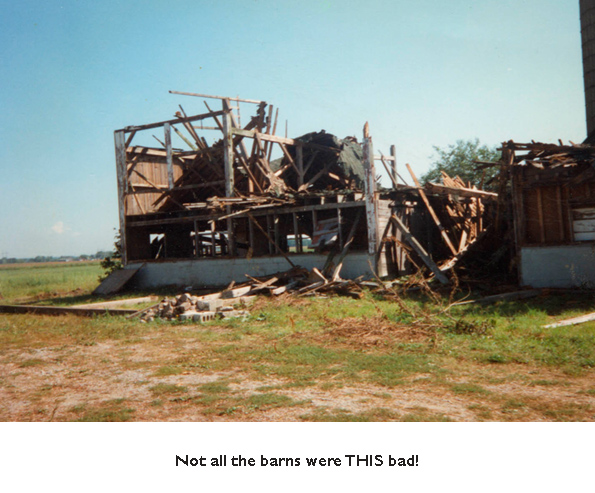 The barn that collapsed.  